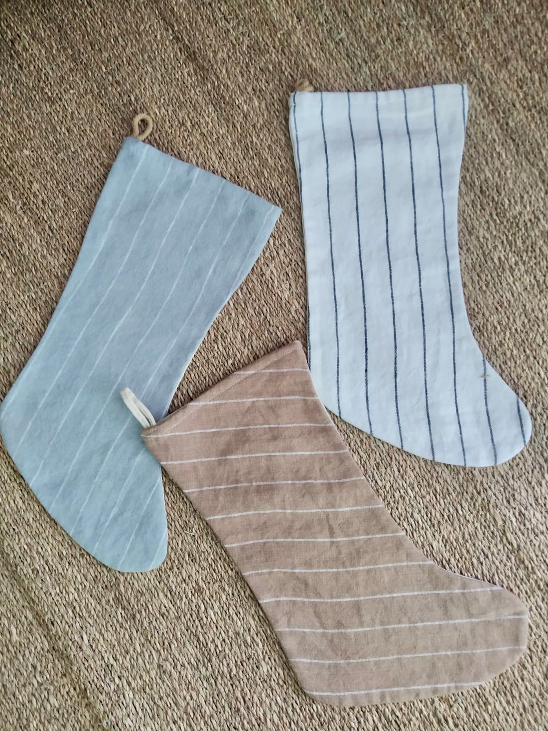 Bota Navidad Lino rayado