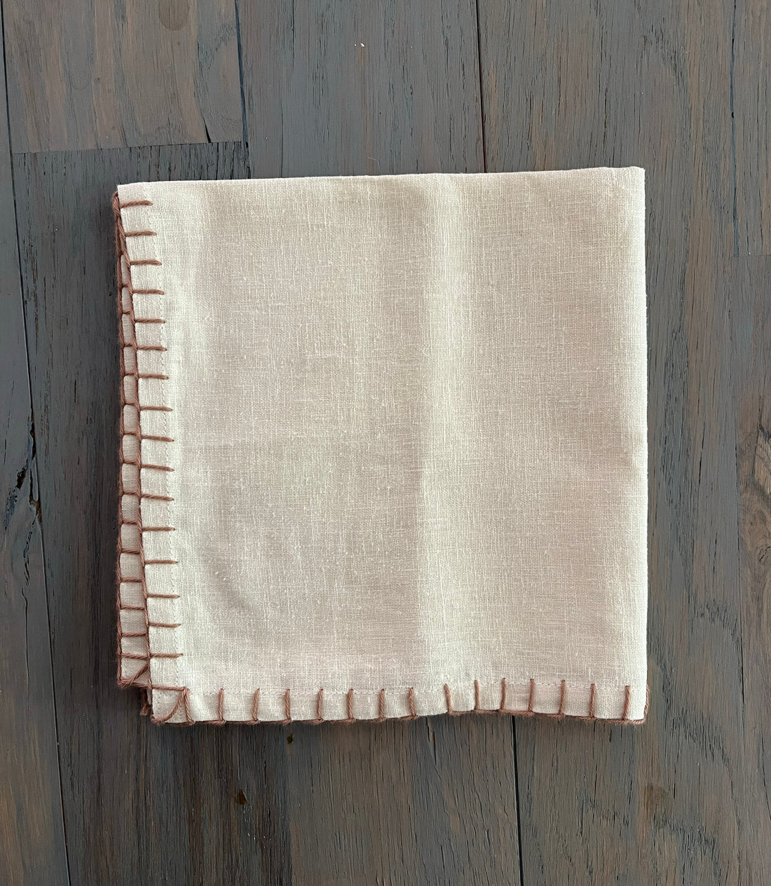 Servilletas de lino festón camel (set de 4)