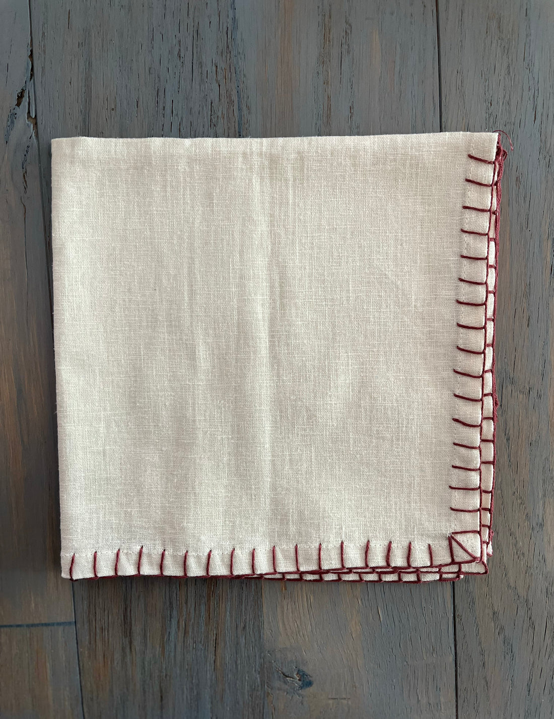 Servilletas de lino festón terracota (set de 4)