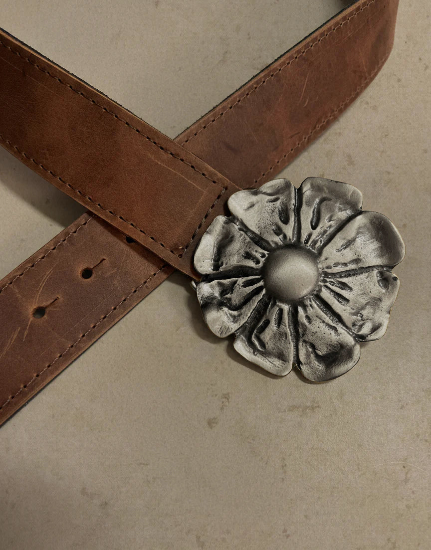 Cinturón de Cuero hebilla plata