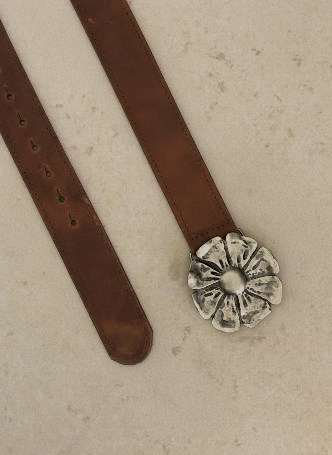 Cinturón de Cuero hebilla plata