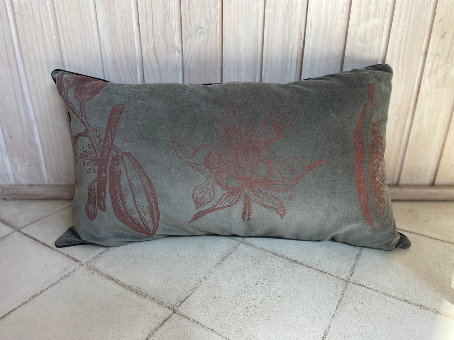 Cojín Terciopelo Salvia Cacao 70x40