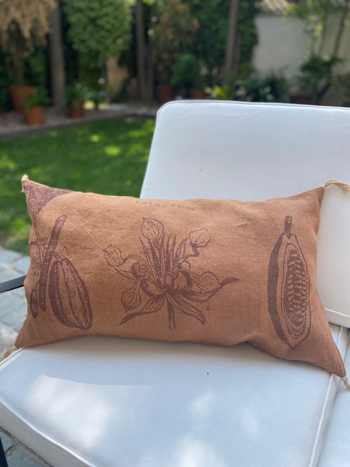 Cojín de lino caramelo cacao 40x70