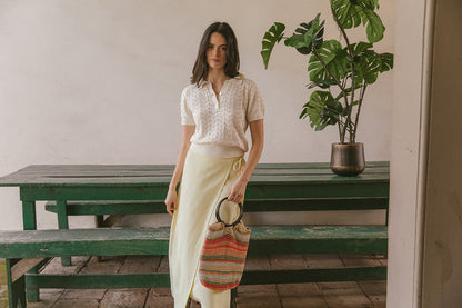 Polera tejida Amparo natural PREVENTA