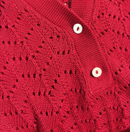 Polera tejida Amparo carmín PREVENTA