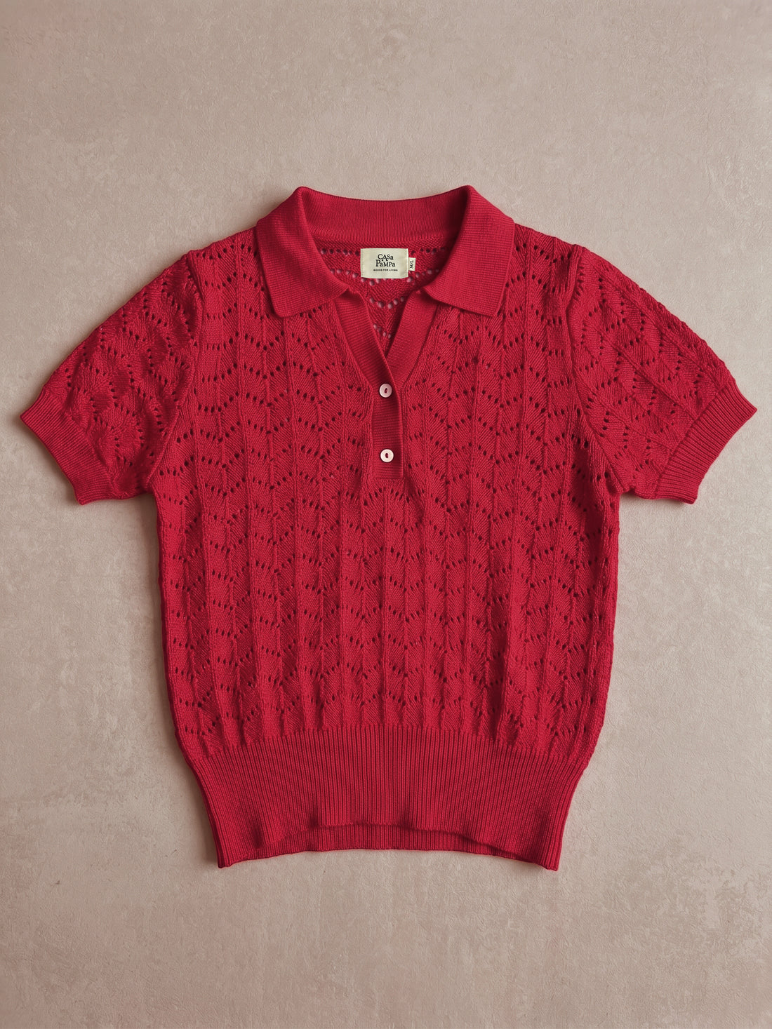 Polera tejida Amparo carmín PREVENTA