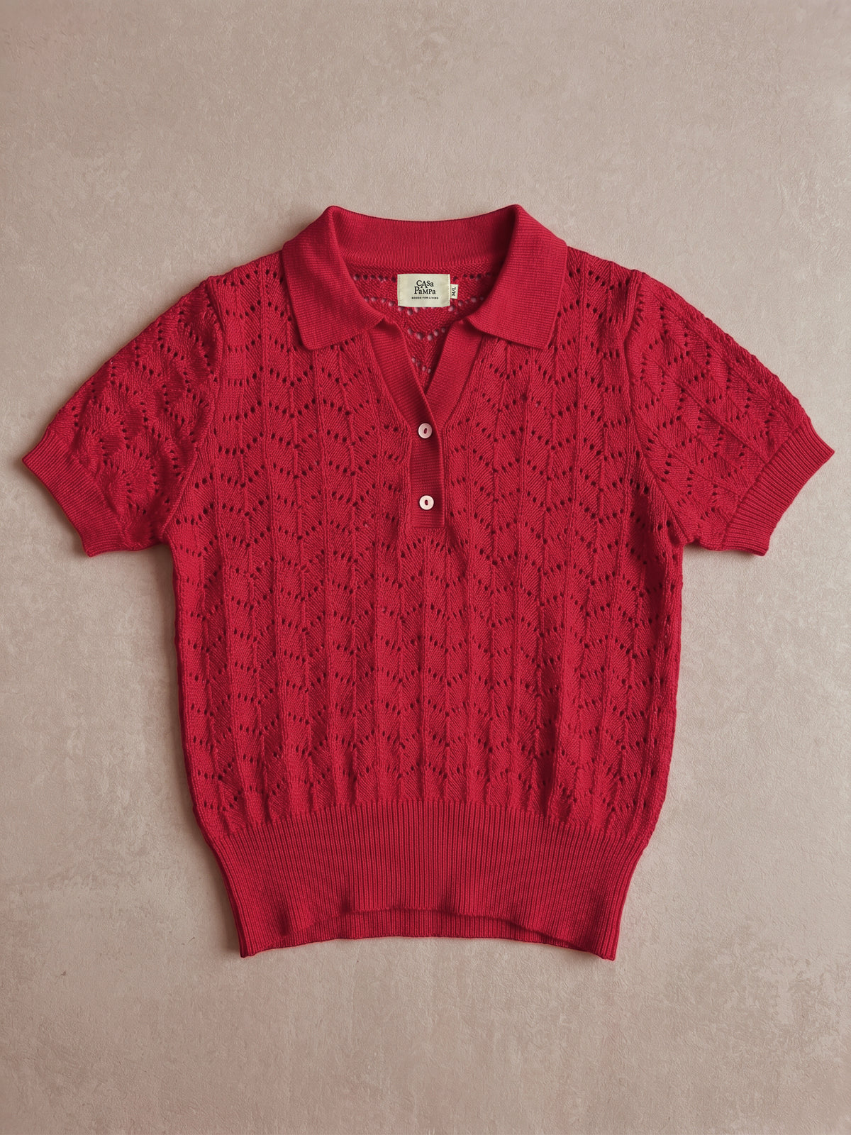 Polera tejida Amparo carmín PREVENTA