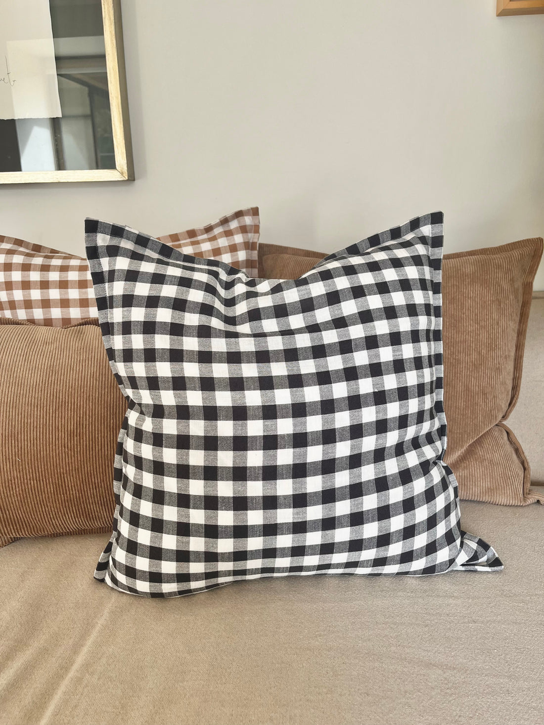 Funda Vichy Negro 50x50