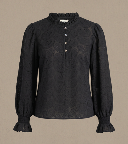 Blusa Malva Negra Broderie