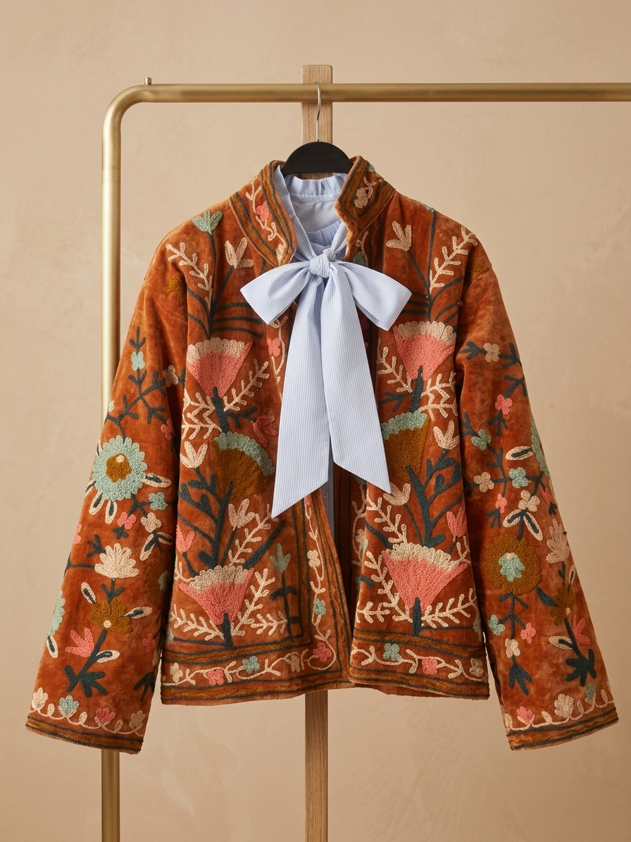 Chaqueta terciopelo Siena caramelo