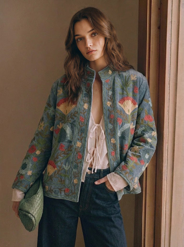 Chaqueta terciopelo Siena azul