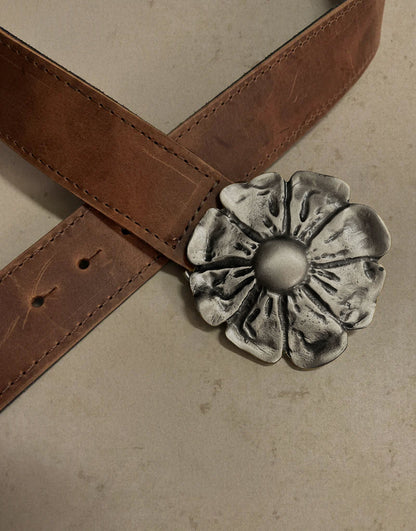 Cinturón de Cuero hebilla plata