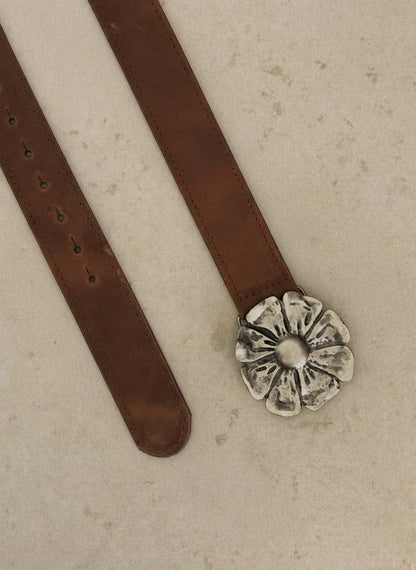 Cinturón de Cuero hebilla plata