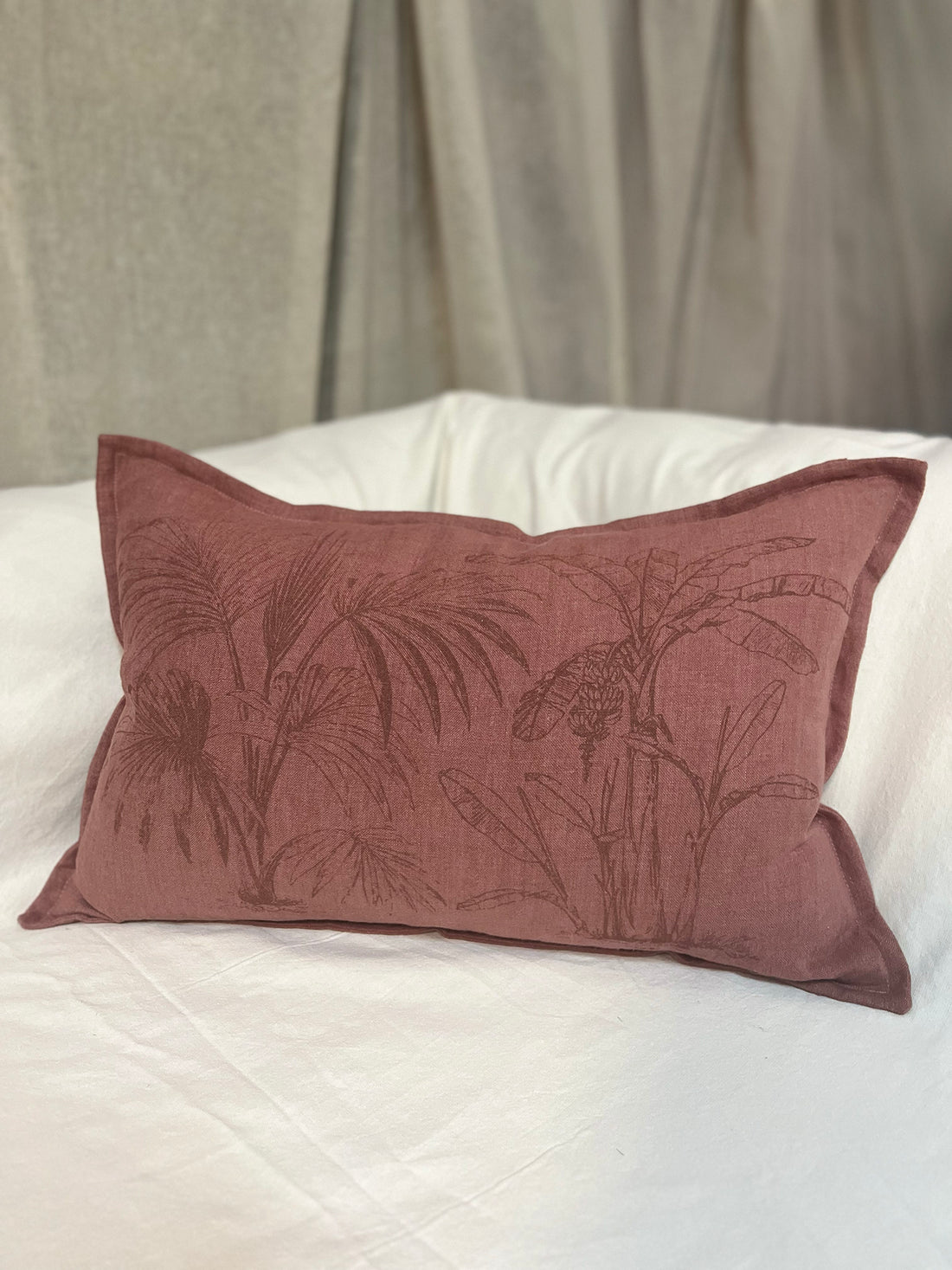 Funda de lino Jungla Marsala