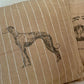 Cojín de lino camel rayas galgo 50x50