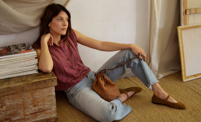 Cartera Lino Caramelo