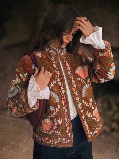 Chaqueta terciopelo Siena caramelo