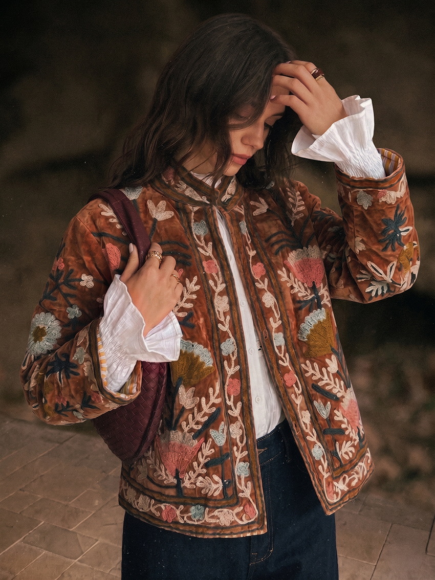 Chaqueta terciopelo Siena caramelo