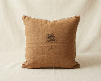 Funda de Lino Fuelle Rayas Caramelo