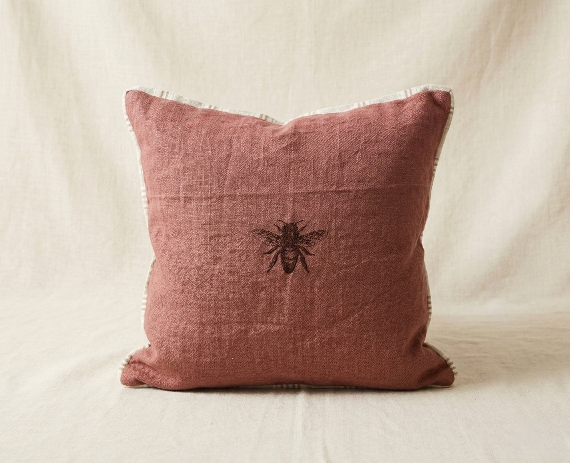 Funda de Lino Fuelle Rayas Marsala