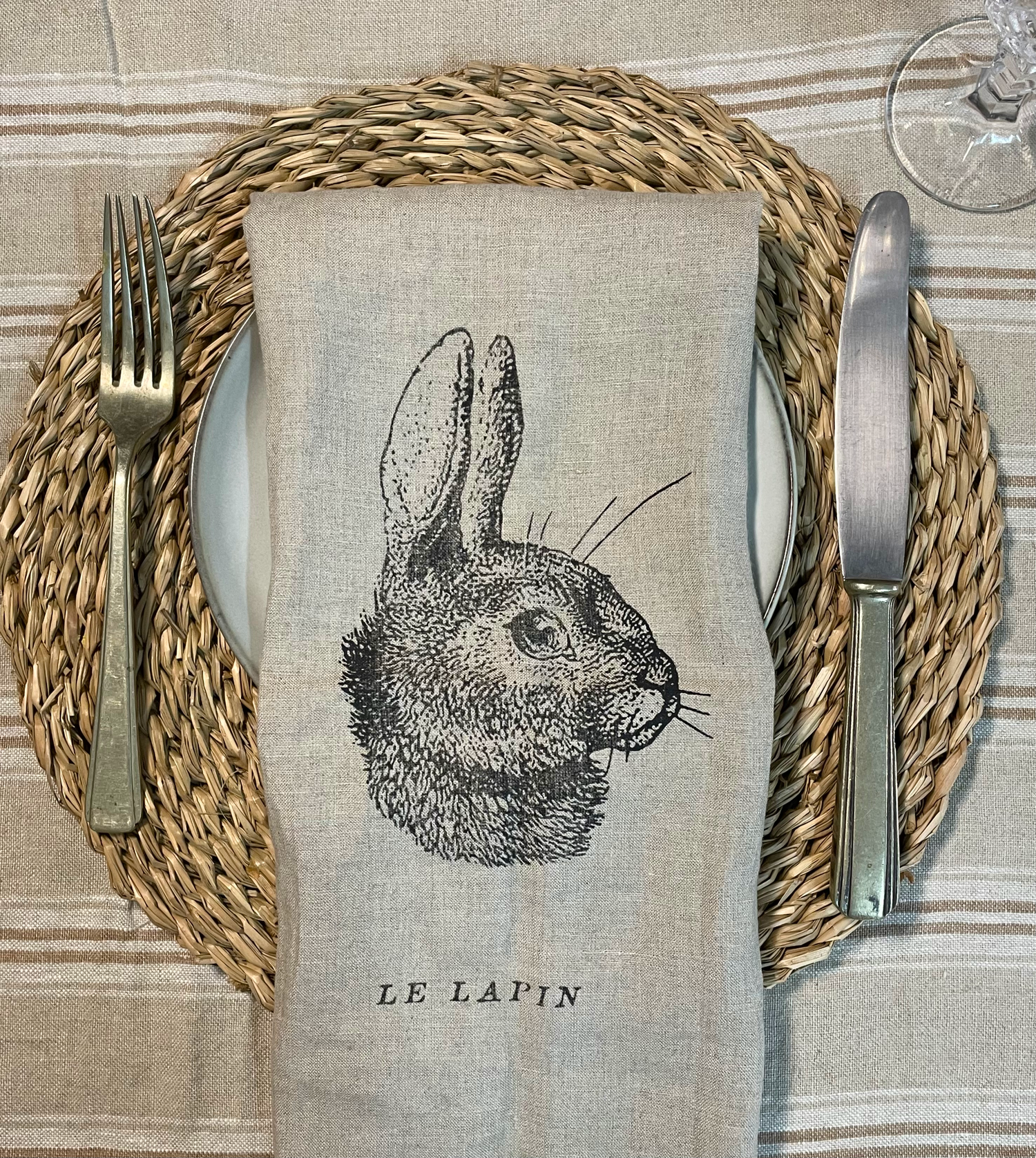 Servilletas lino animales (set de 4 unidades)
